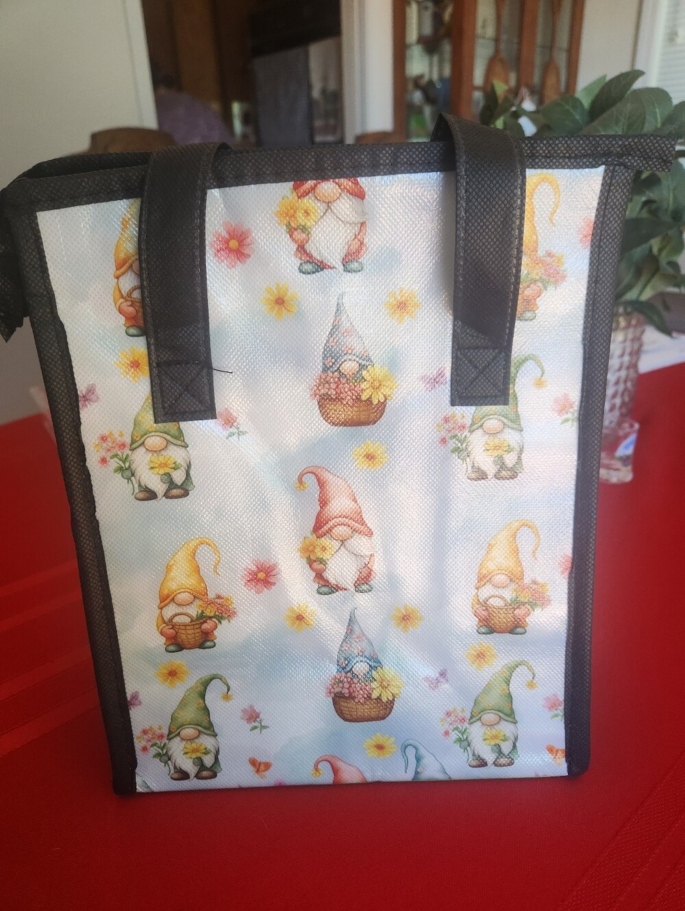 Gnome Print Insulated Lunch/Tote Bag - Pastel Floral